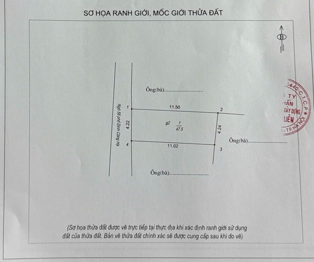 Bán nhà Định Công Hạ - diện tích 47.5m2 1 tầng - Ô TÔ TRÁNH KINH DOANH - giá 2,8 tỷ