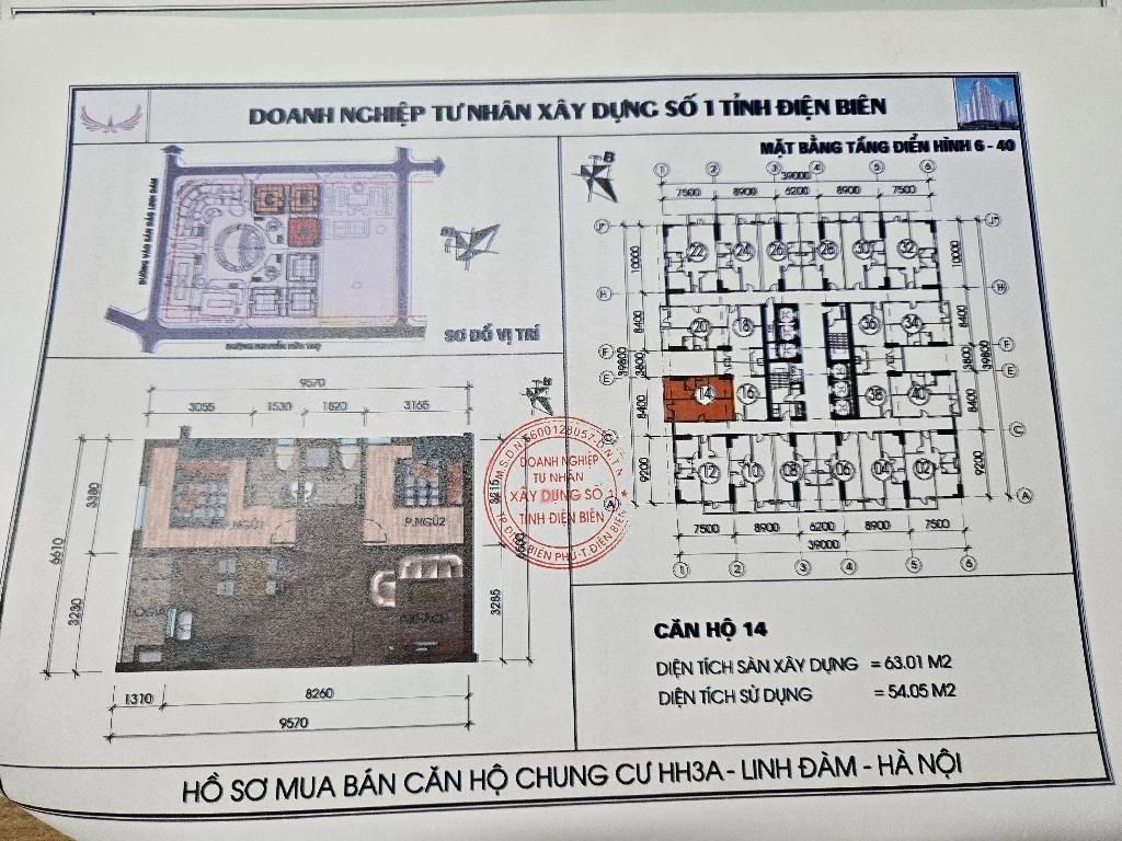Bán nhà Linh đường - diện tích 63.1m2 12 tầng - Lô góc - giá 3,49 tỷ