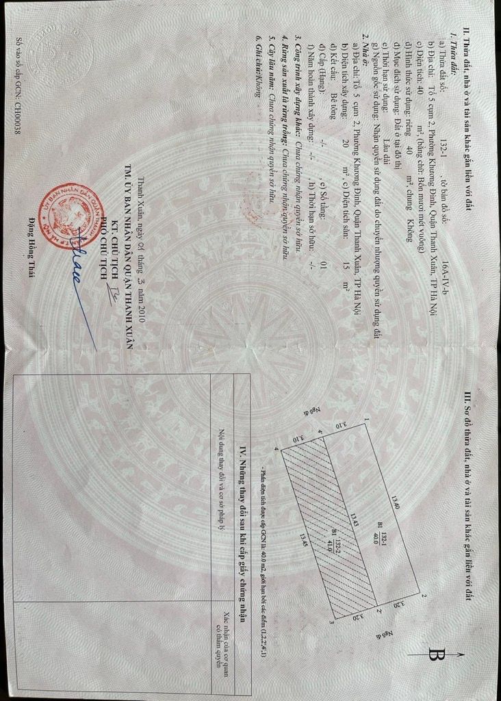 Bán nhà Bùi Xương Trạch - diện tích 40m2 4 tầng - Nhà dân xây chắc chắn - giá 9,2 tỷ