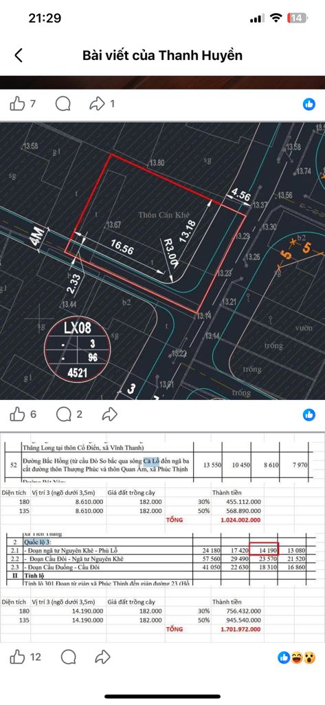 Bán nhà Linh đường - diện tích 63.1m2 12 tầng - Lô góc - giá 3,49 tỷ