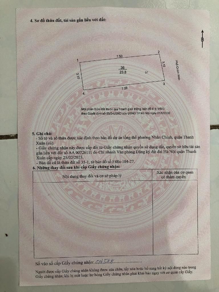 Bán nhà Chính Kinh - diện tích 23,8m2 5 tầng - Mặt phố lô góc, kinh doanh - giá 8,5 tỷ