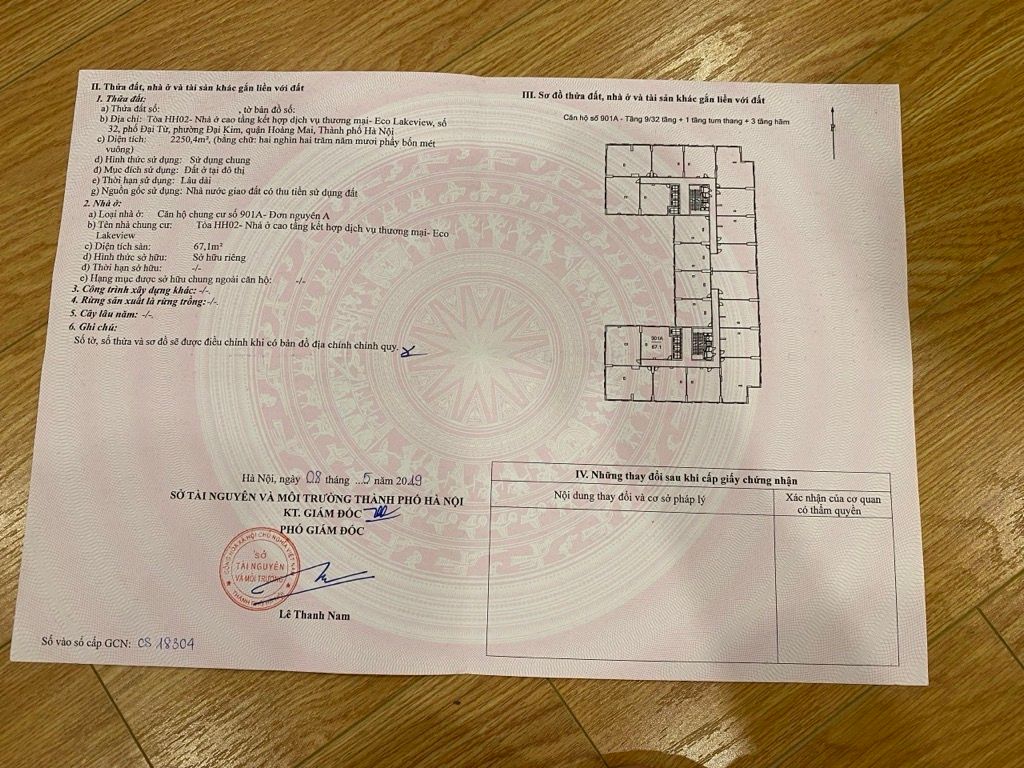 Bán nhà Đại Từ - diện tích 67.1m2 1 tầng - Căn hộ tầng 9 phòng 901 - giá 6,05 tỷ