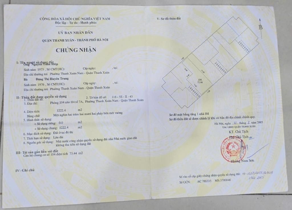 Bán nhà Nguyễn Trãi - diện tích 73.4m2 1 tầng - Căn hộ tầng 1, 4 ngủ 3WC - giá 7,5 tỷ