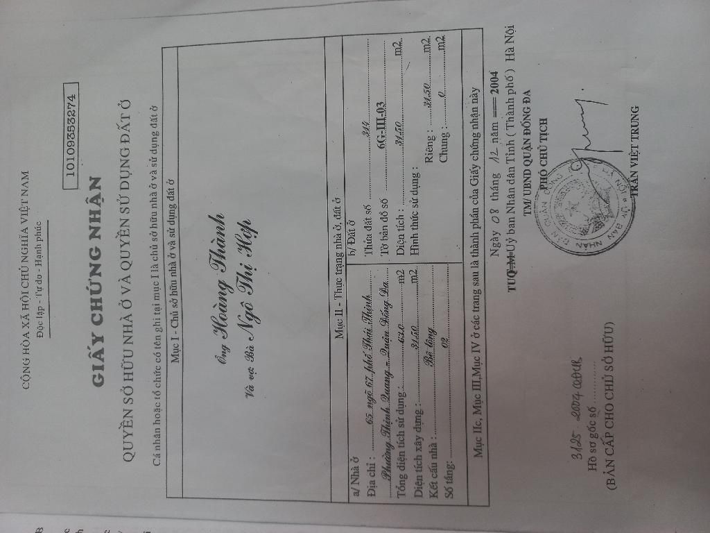 Bán nhà Thái Thịnh - diện tích 31,5m2 4 tầng - ô tô đỗ cửa - giá 12,5 tỷ