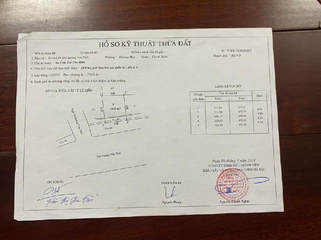 Bán nhà Hoàng Văn Thái - diện tích 30m2 2 tầng - Mặt phố kinh doanh siêu lợi nhuận - giá 4,6 tỷ