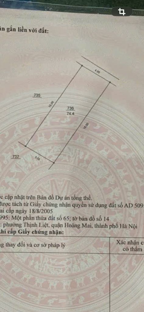 Bán nhà Giáp Nhị - diện tích 75m2 1 tầng - mặt ngõ thông - giá 12,8 tỷ