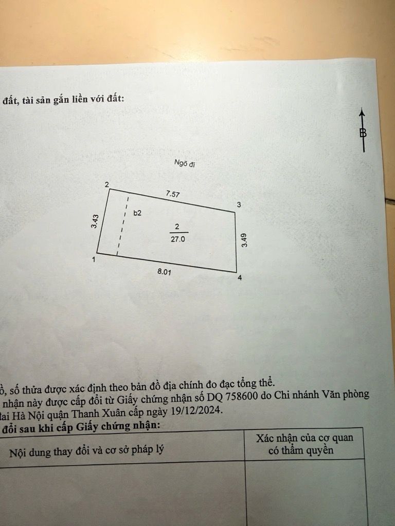 Bán nhà Khương Trung - diện tích 27m2 4 tầng - Nhà như mới, gần hồ - giá 6,9 tỷ