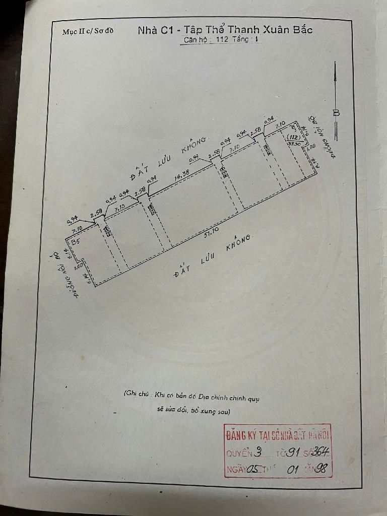 Bán nhà C1 Tập thể Khuất Duy Tiến - diện tích 33.3m2 1 tầng - 2 mặt tiền ô tô tránh - giá 12,5 tỷ