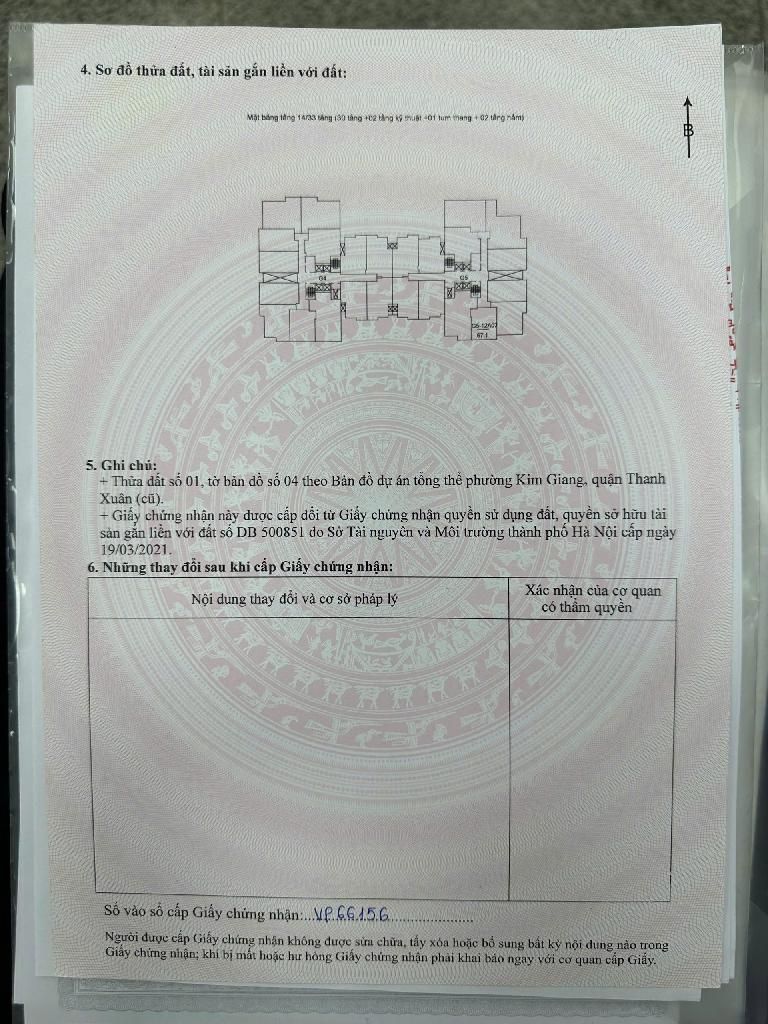 Bán nhà Kim Giang - diện tích 67m2 1 tầng - Chung cư cao cấp - giá 6,9 tỷ