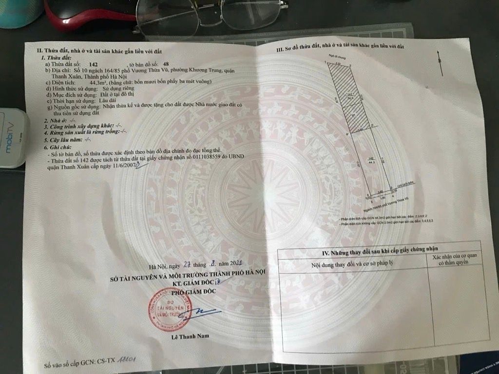 Bán nhà Vương Thừa Vũ - diện tích 44.3m2 5 tầng - thang máy nhập khẩu - giá 15,2 tỷ