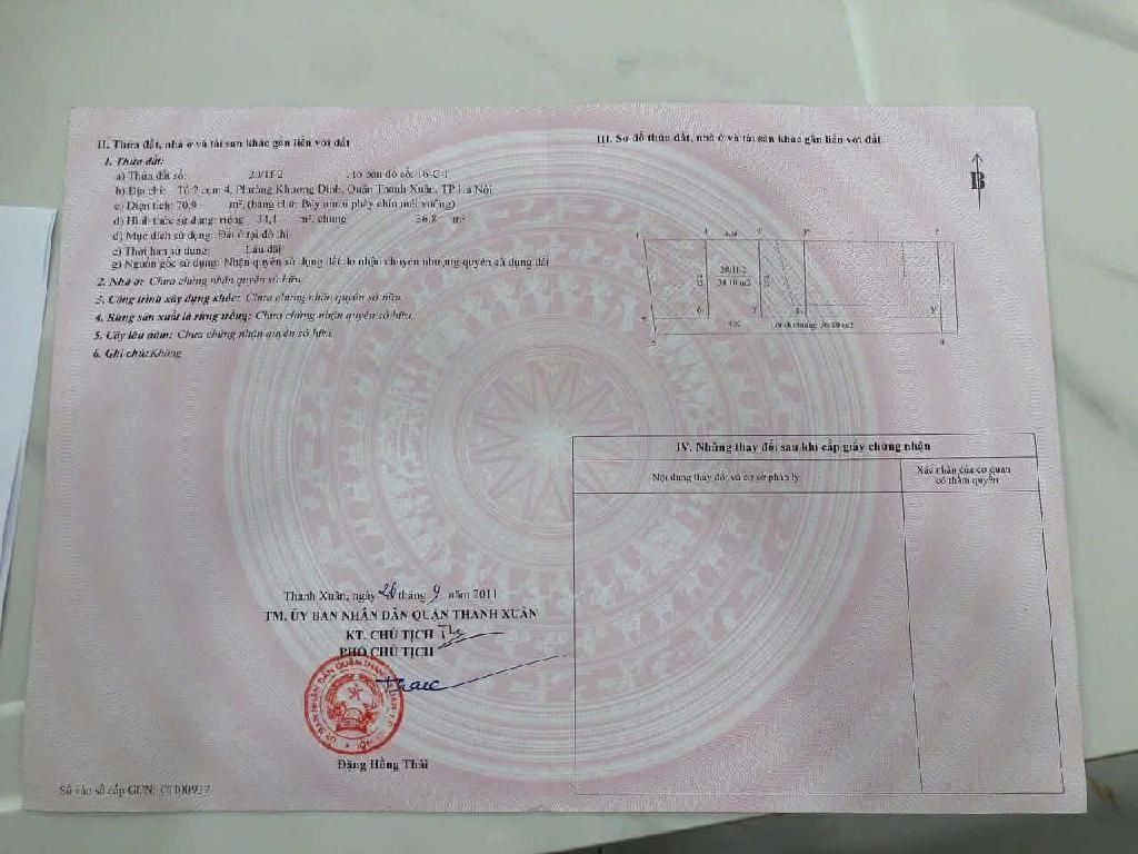 Bán nhà Khương Hạ - diện tích 34.1m2 5 tầng - 3 bước ra ô tô - giá 11,5 tỷ