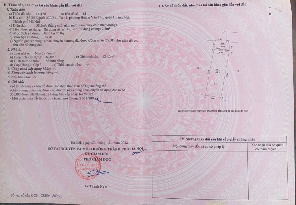 Bán nhà Hoàng Mai - diện tích 50m2 4 tầng - Ô tô đỗ cửa - giá 15,9 tỷ