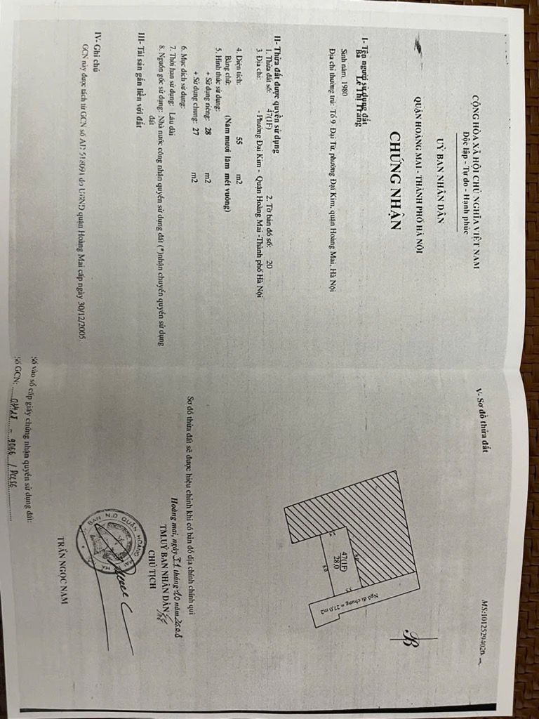 Bán nhà Đại Từ - diện tích 28m2 5 tầng - Ngõ rộng thoáng - giá 8 tỷ