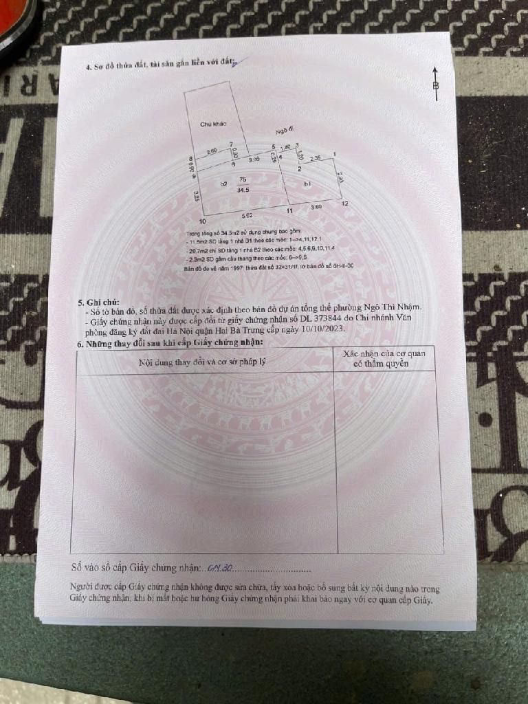 Bán nhà Ngô Thì Nhậm - diện tích 47m2 1 tầng - Nhà không nóc, mặt phố cách 10m - giá 4 tỷ