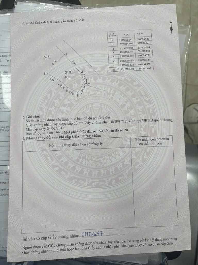 Bán nhà Khuyến Lương - diện tích 40m2 6 tầng - Lô góc - giá 9,5 tỷ