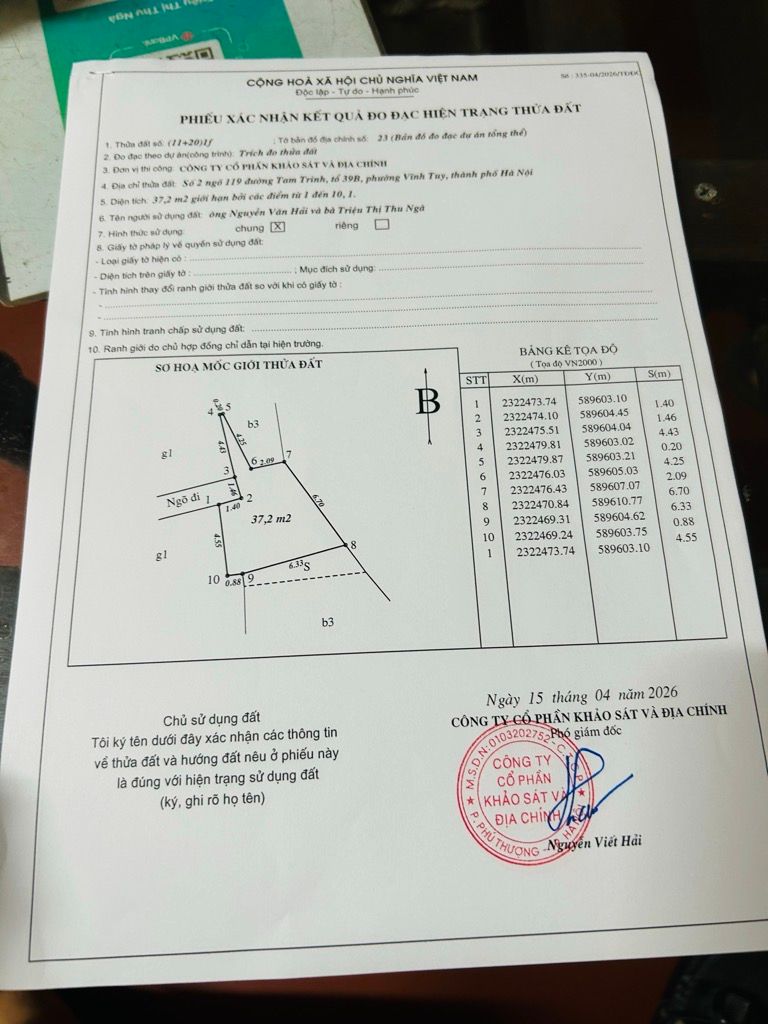 Bán nhà Tam Trinh - diện tích 37.2m2 1 tầng - Nhà chưa sổ - giá 5,9 tỷ