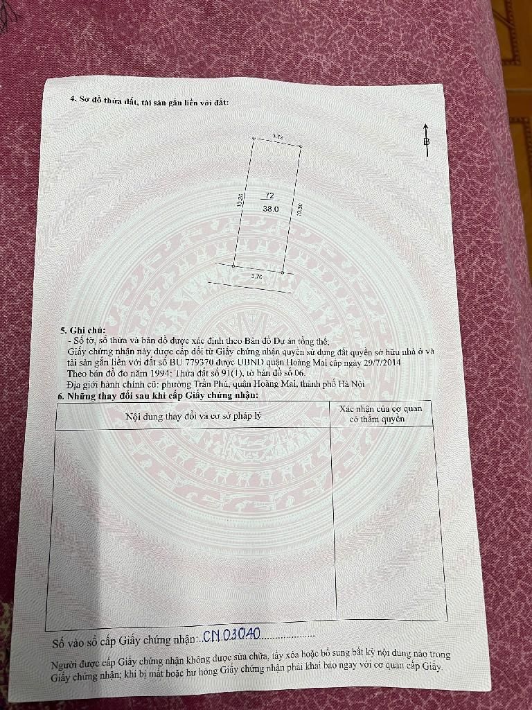 Bán nhà Nam Dư - diện tích 38m2 5 tầng - Ngõ thông ô tô tránh - giá 11,5 tỷ