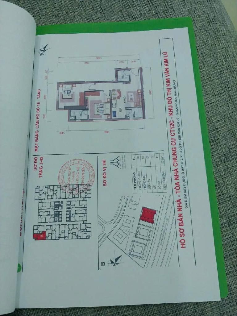 Bán căn hộ Kim Văn Kim Lũ - diện tích 56.2m2 16 tầng - Căn góc - giá 3,35 tỷ