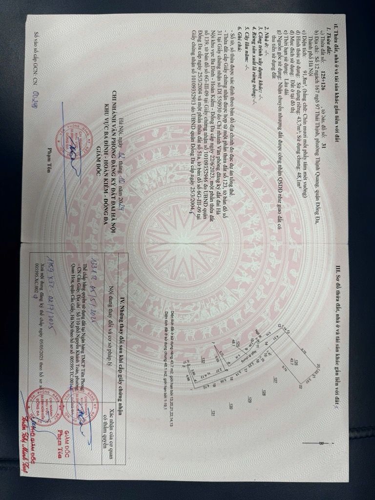 Bán nhà Thái Thịnh - diện tích 43.7m2 6 tầng - Thang máy - giá 15,6 tỷ