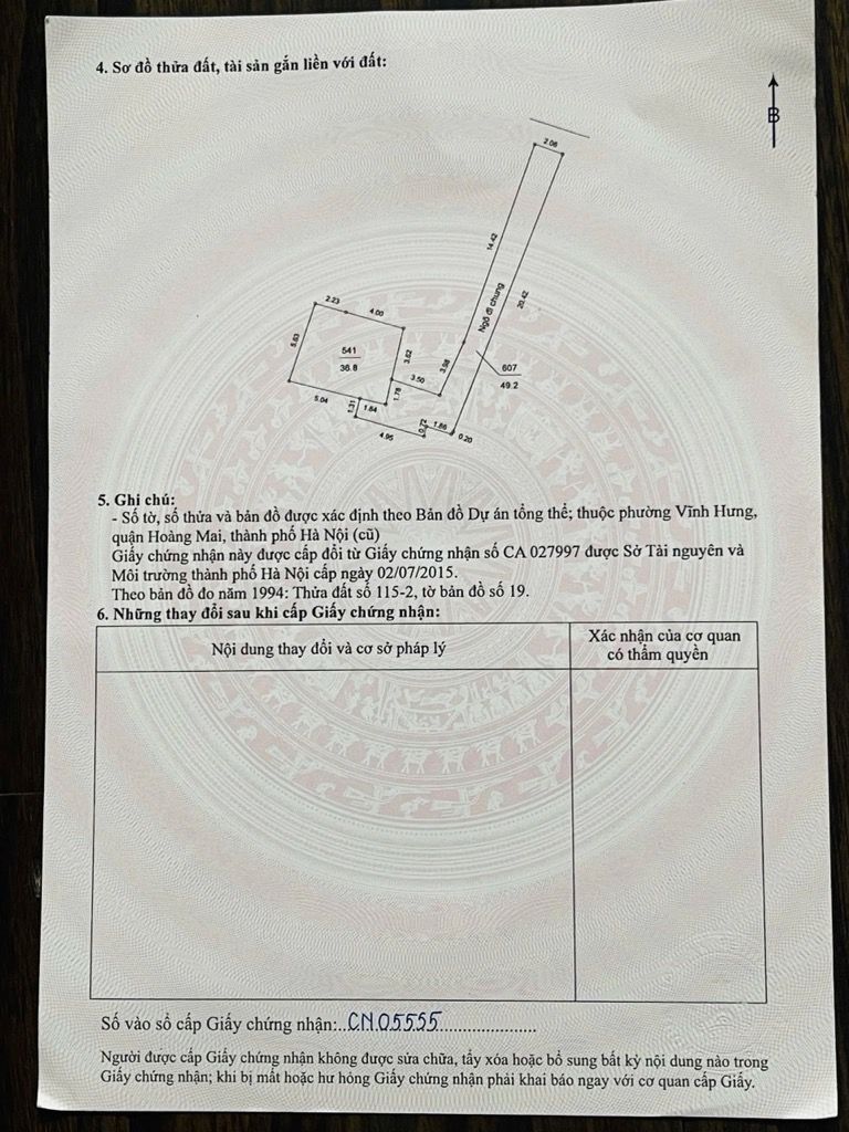 Bán nhà Đông Thiên - diện tích 36.8m2 5 tầng - Mỗi tầng 1 phòng rộng - giá 7,6 tỷ