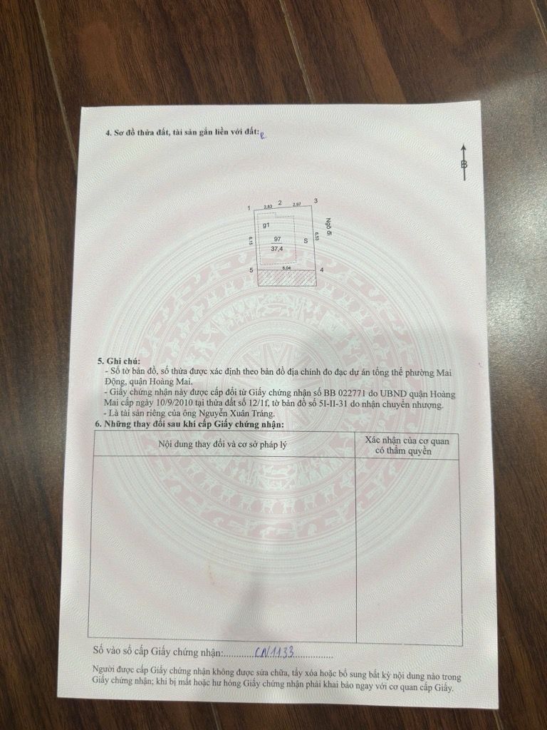 Bán nhà Vĩnh Tuy - diện tích 37,4m2 5 tầng - Lô góc - giá 10,8 tỷ