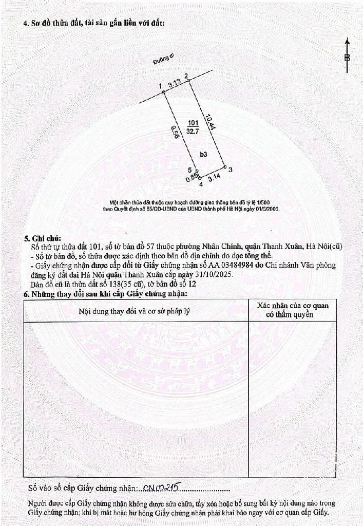 Bán nhà Quan Nhân - diện tích 32,7m2 4 tầng - 2 mặt thoáng - giá 7,9 tỷ