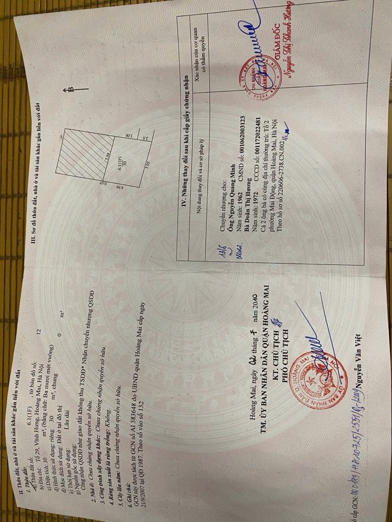 Bán nhà Vĩnh Hưng - diện tích 30m2 5 tầng - gần ô tô - giá 6,8 tỷ