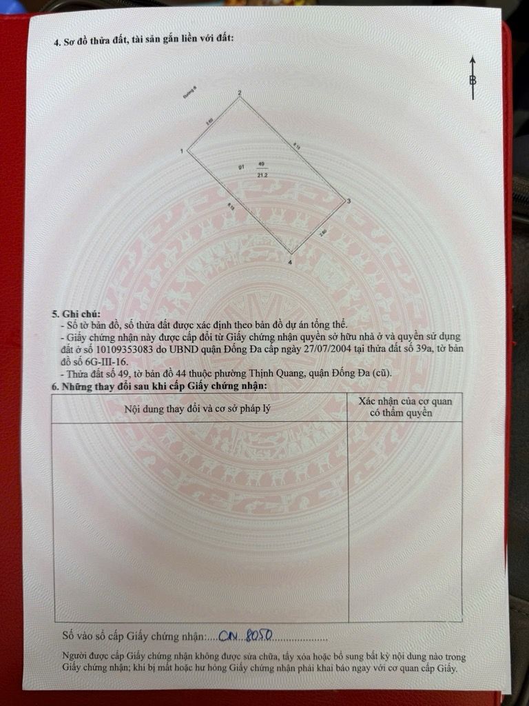 Bán nhà ngõ Thịnh Quang - diện tích 21,2m2 1 tầng - Đất sạch - giá 4,5 tỷ