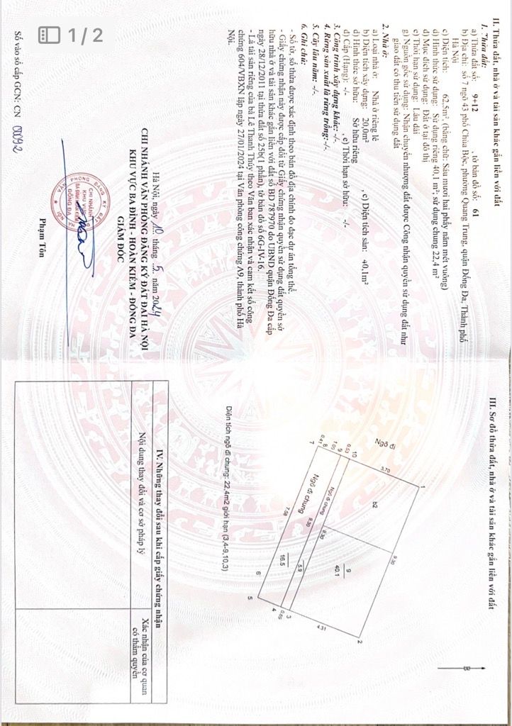 Bán nhà Chùa Bộc - diện tích 40.1m2 5 tầng - Lô góc - giá 13,2 tỷ