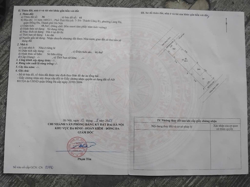 Bán nhà Thái Hà - diện tích 49,9m2 7 tầng - Ngõ oto - giá 18,9 tỷ