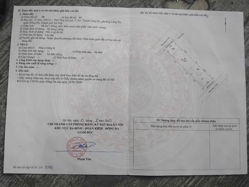 Bán nhà Thái Hà - diện tích 49,9m2 7 tầng - Ngõ oto - giá 18,9 tỷ