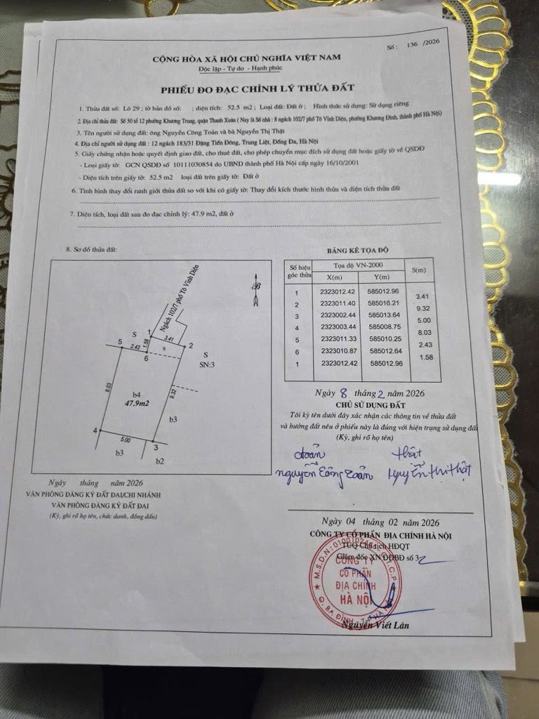 Bán nhà Tô Vĩnh Diện - diện tích 47.9m2 4 tầng - Ngõ thoáng rộng - giá 11,3 tỷ