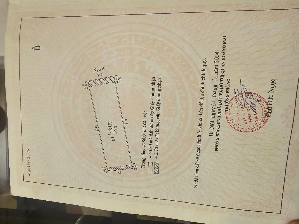 Bán nhà Đường Hoàng Mai - diện tích 54m2 4 tầng - ô tô nhỏ ra vào thoải mái - giá 18,2 tỷ