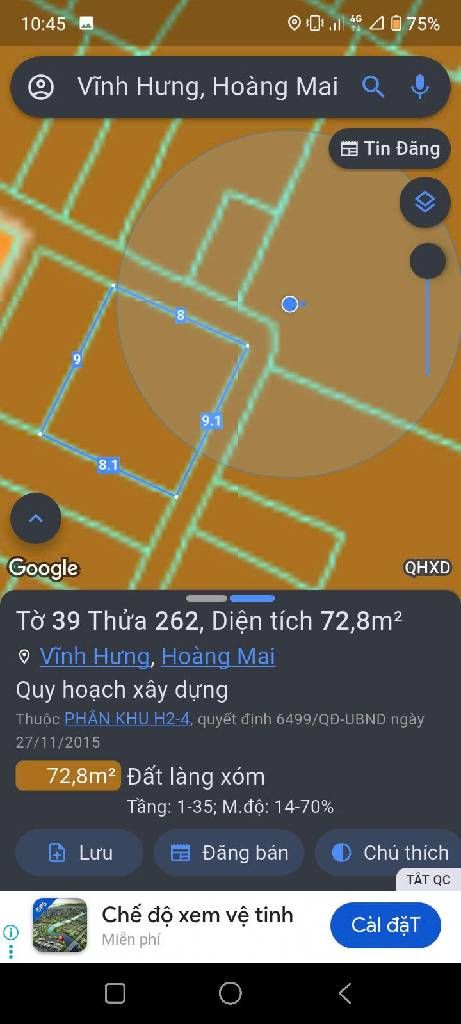 Bán nhà Lĩnh Nam - diện tích 72m2 1 tầng - lô góc - giá 5,5 tỷ