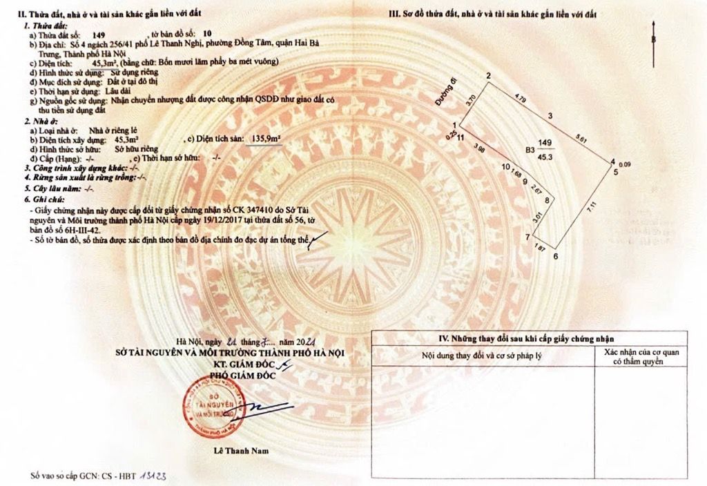Bán nhà Lê Thanh Nghị - diện tích 45m2 4 tầng - SIÊU PHẨM MẶT NGÕ THÔNG - giá 13,4 tỷ