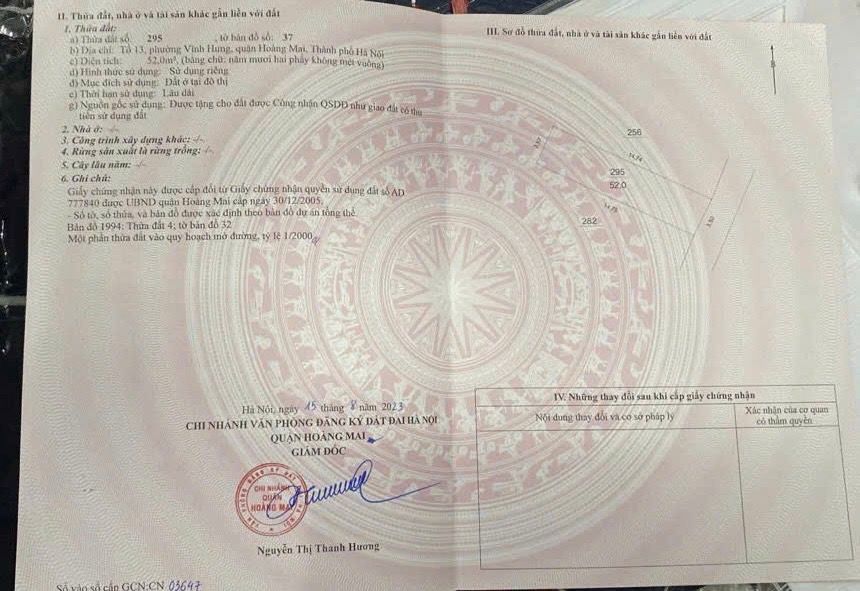 Bán nhà Vĩnh Hưng - diện tích 52m2 4 tầng - Nhà mặt phố, vỉa hè, kinh doanh đỉnh - giá 18,2 tỷ
