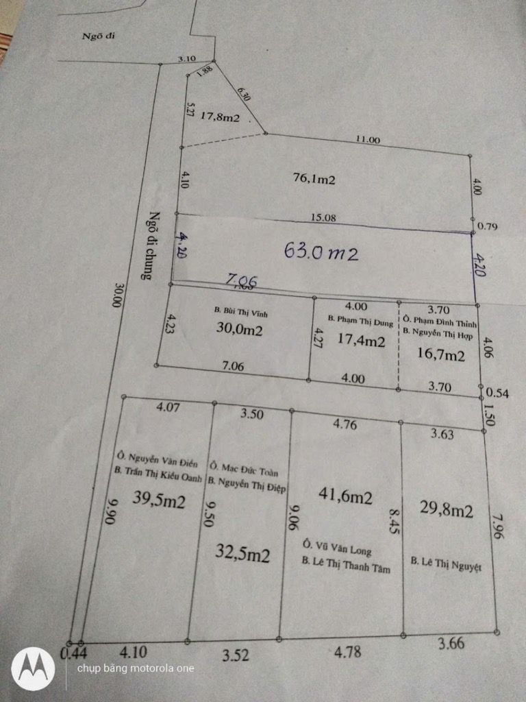 Bán nhà Khương Hạ - diện tích 63m2 3 tầng - gần ô tô - giá 14,5 tỷ