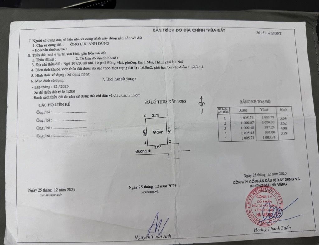 Bán nhà Hồng Mai - diện tích 21m2 4 tầng - gần ô tô - giá 3,7 tỷ
