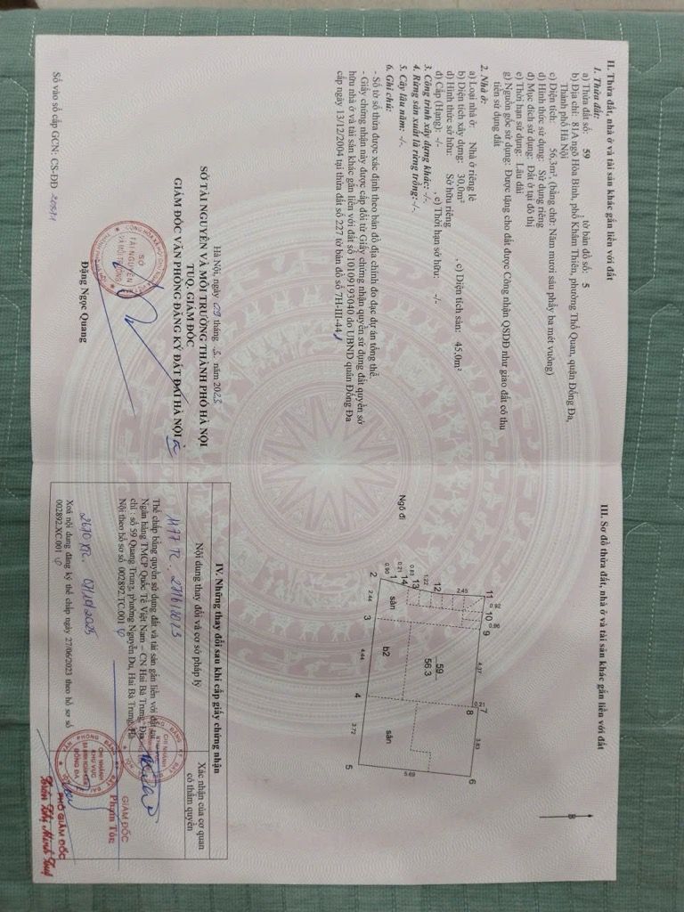 Bán nhà Ngõ Hoà Bình - diện tích 56.3m2 6 tầng - thang máy, 7 phòng ngủ khép kín - giá 14,8 tỷ