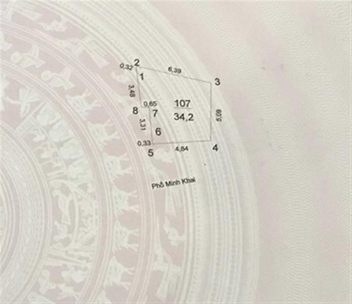 Bán nhà Minh Khai - diện tích 34,2m2 5 tầng - Lô góc - giá 23,5 tỷ