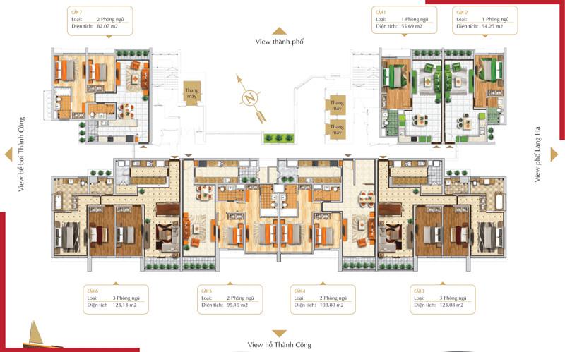 Bán nhà Láng Hạ - diện tích 55m2 19 tầng - view hồ công viên - giá 7,6 tỷ