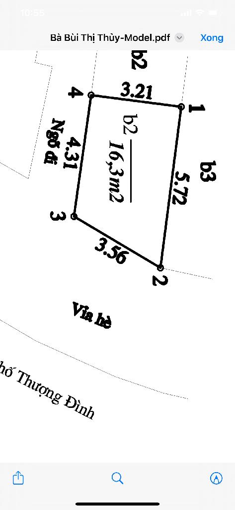 Bán nhà Thượng Đình - diện tích 16,3m2 3 tầng - Lô góc mặt phố - giá 4,2 tỷ