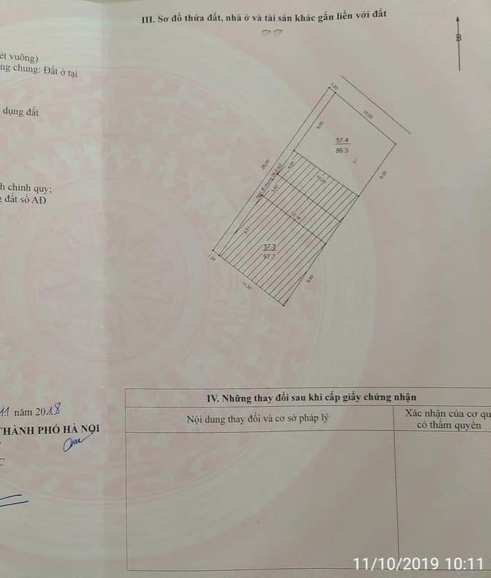 Bán nhà Thúy Lĩnh - diện tích 96m2 3 tầng - ô tô tránh - giá 7,9 tỷ