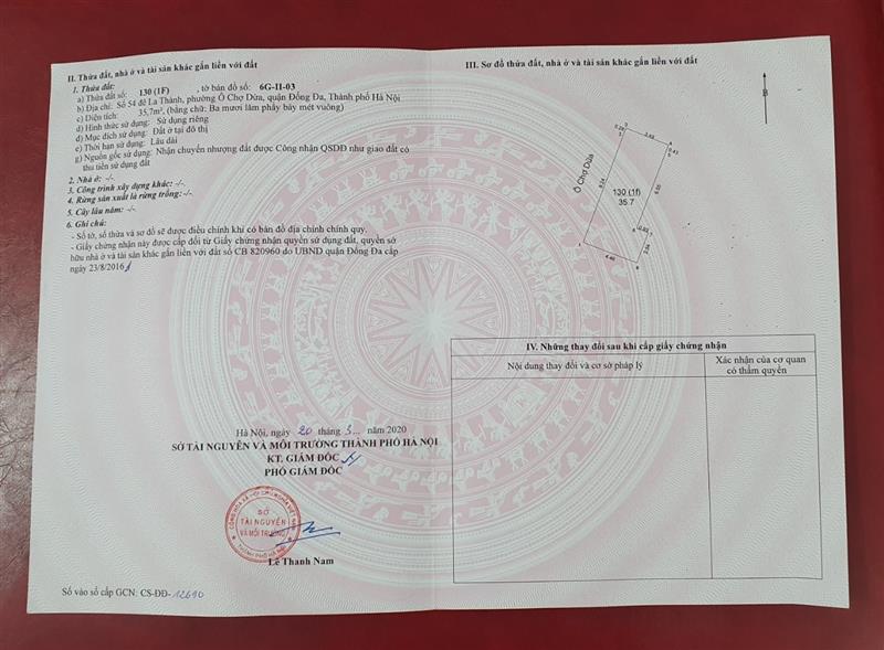 Bán nhà Ô Chợ Dừa - diện tích 36m2 4 tầng - Nhà đẹp - giá 20,8 tỷ