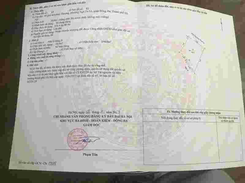 Bán nhà Khương Thượng - diện tích 30m2 6 tầng - Mặt phố kinh doanh - giá 11,8 tỷ