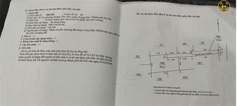 Bán nhà Hoàng Mai - diện tích 30.2m2 5 tầng - Ô tô đỗ cửa - giá 8,2 tỷ
