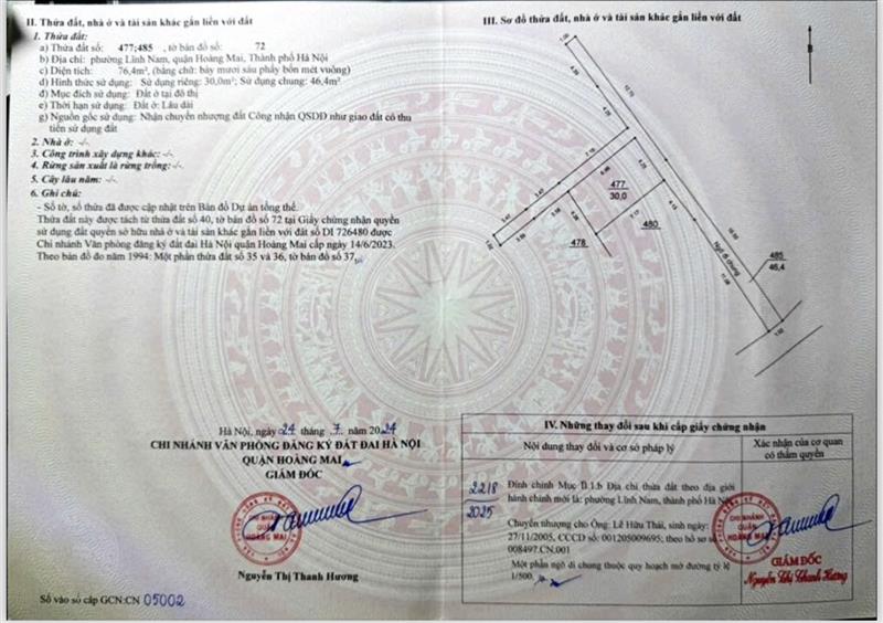 Bán nhà Thuý Lĩnh - diện tích 30m2 6 tầng - Ô TÔ ĐỖ CỔNG - giá 7,6 tỷ